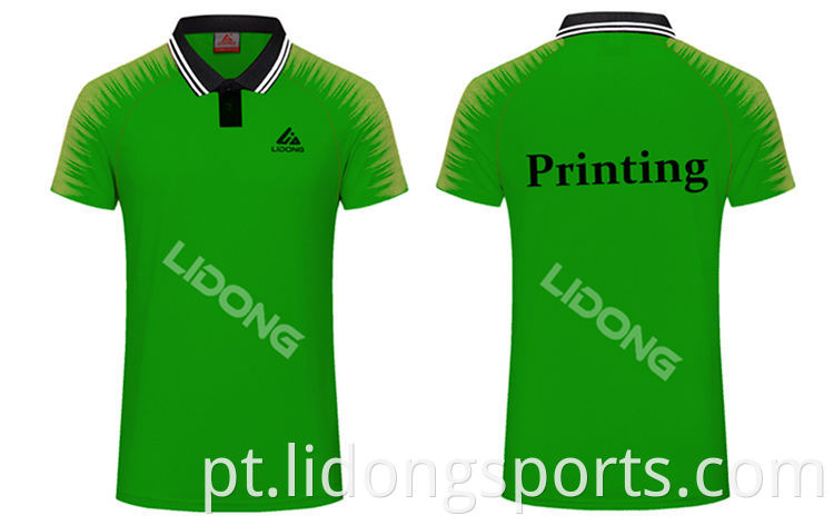 Lidong recente novo design sublimated confortável polo em branco camiseta